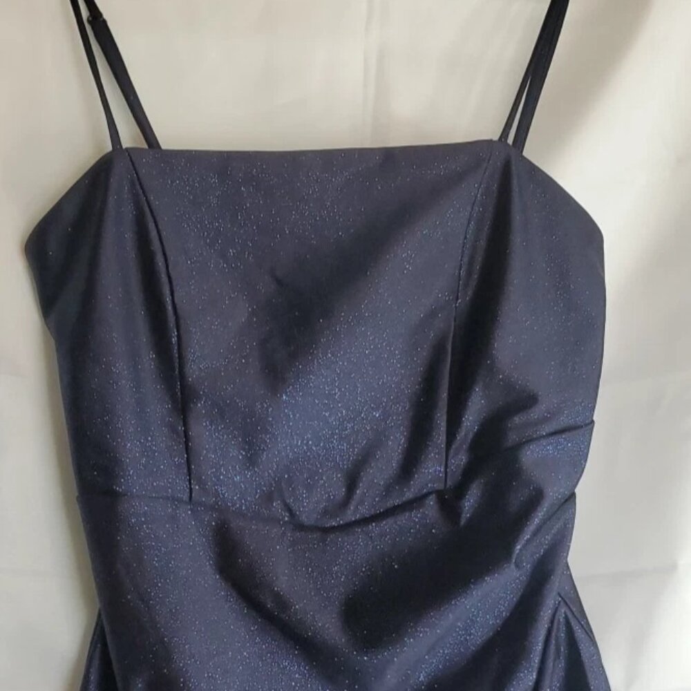 Windsor‎ navy blue glitter satin sleeveless mini dress size medium